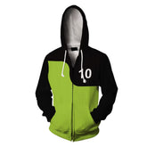 Ben10 Adult Cosplay Printed Hoodie Hooded Sweatshirt Casual Zip Up Hoodie